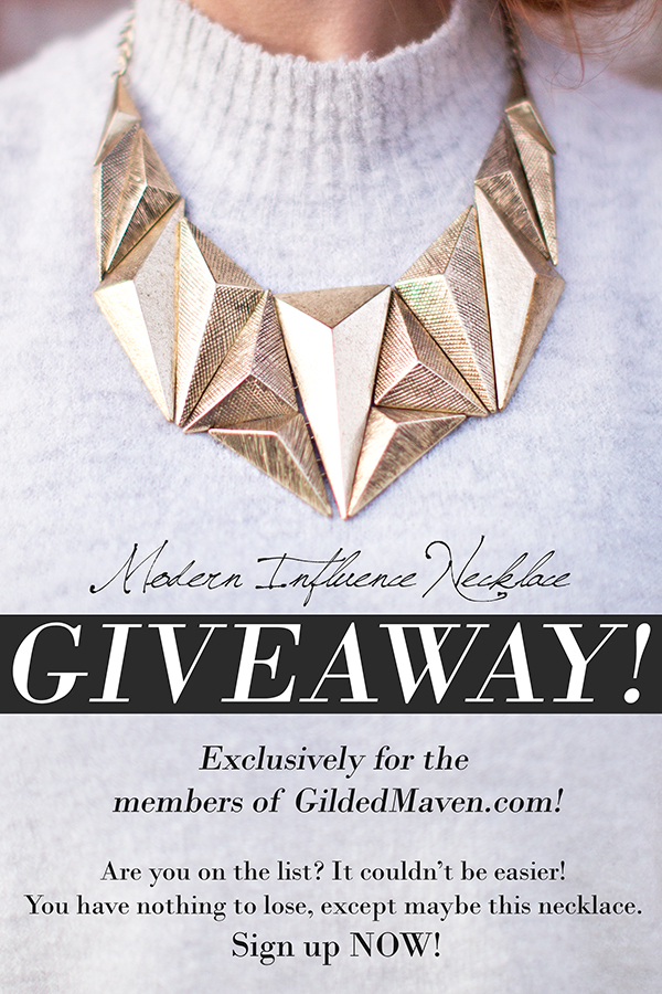 OMG GOLD!!!  You can WIN this necklace!!! Here is a super easy link to sign up! You're SO welcome!!!   http://gildedmavensubscribe.gr8.com