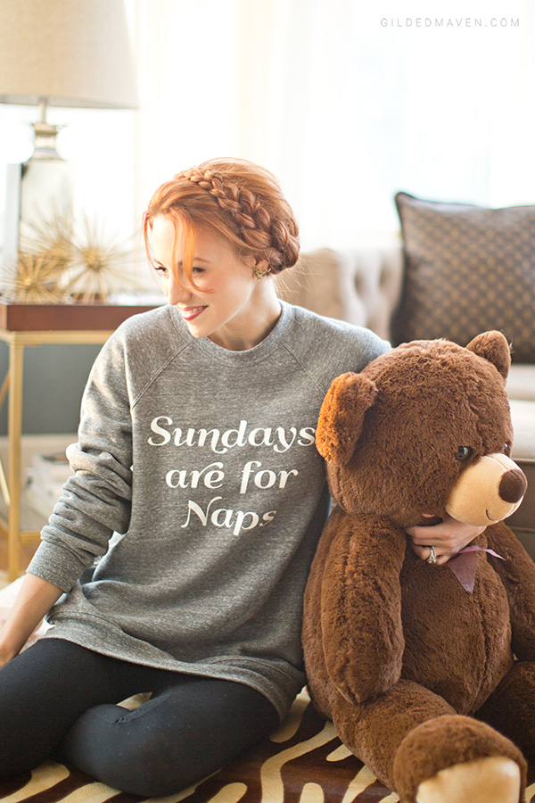 'Sundays are for Naps' sweatshirt on gildedmaven.com