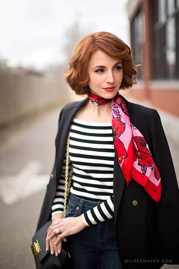 Stripes and Red accents! The perfect date-night outfit! SHOP the the look on gildedmaven.com!